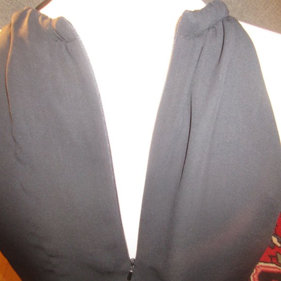 Michael Kors Collection  Black  Top  with Belt  Zipped on back Lined  Large - Picture 7 of 11